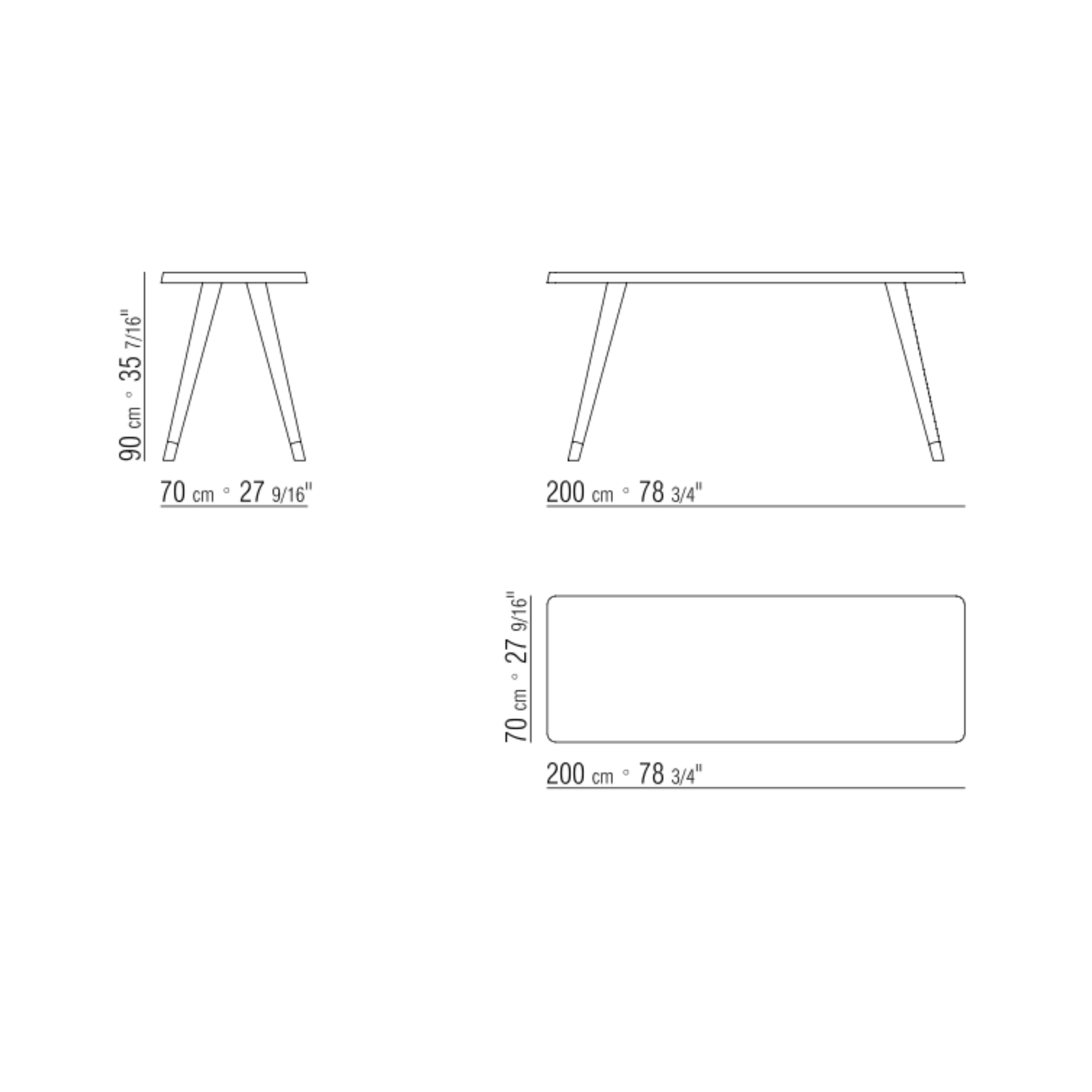 ADLER CM. 200X70 CONSOLE , WALNUT WITH RAW-WOOD EFFECT