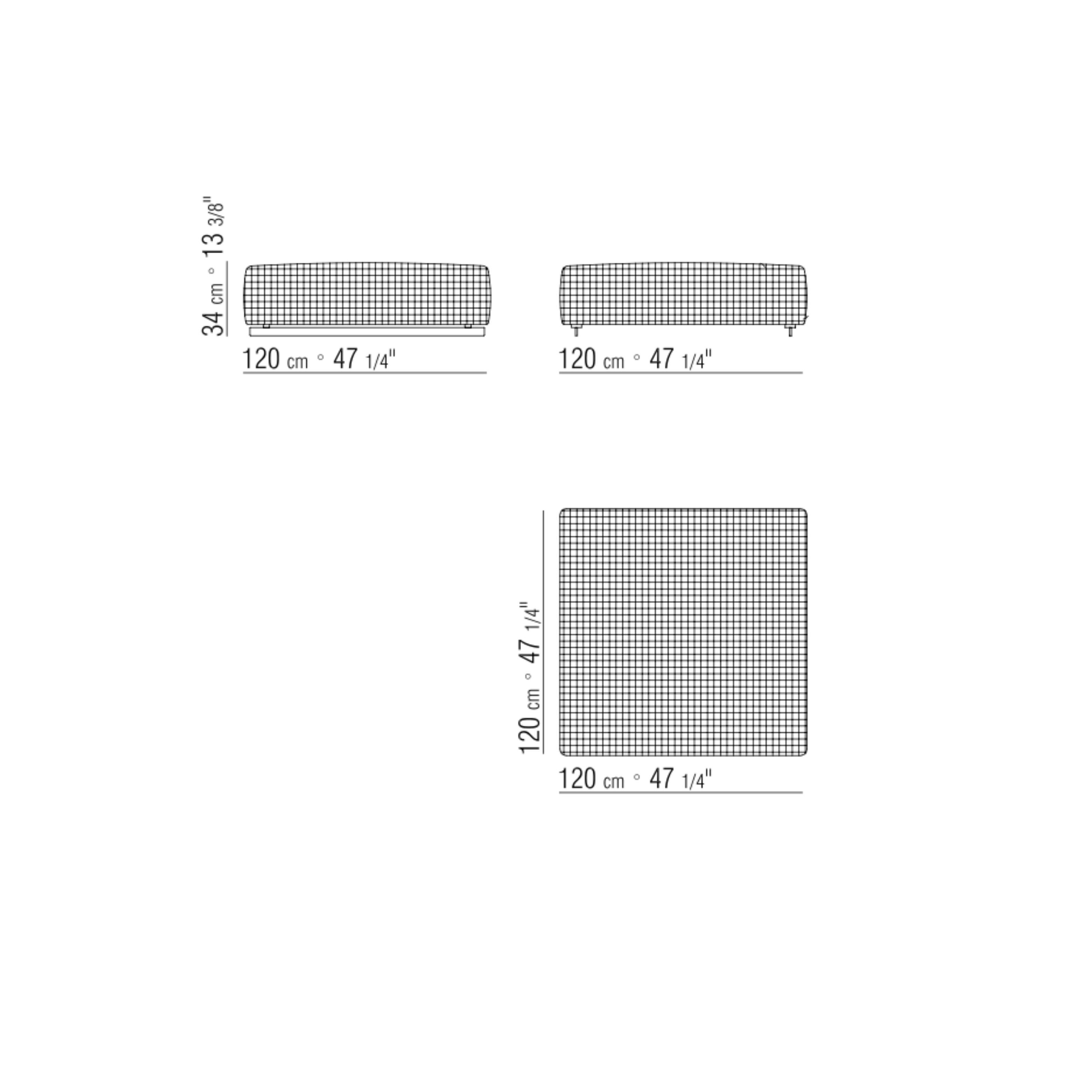 BANGKOK CM. 120X120 OTTOMAN , IN HIDE LEATHER DARK BROWN