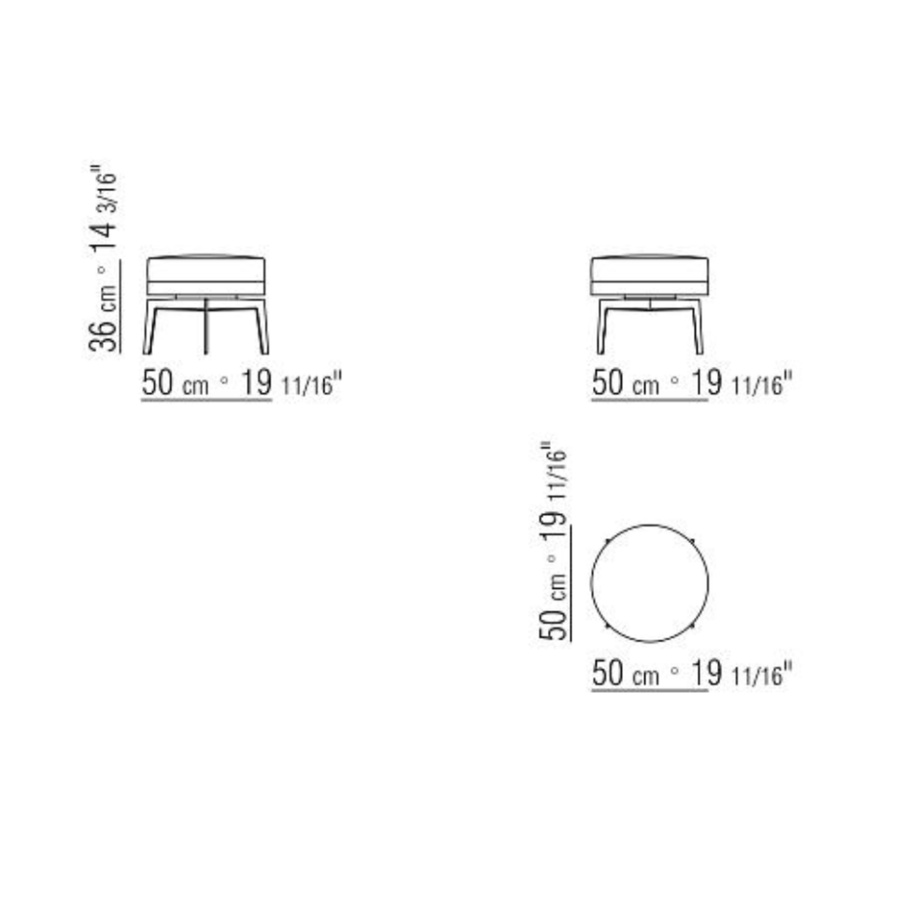 FEEL GOOD OTTOMAN METAL BASE CM. 50 Ø