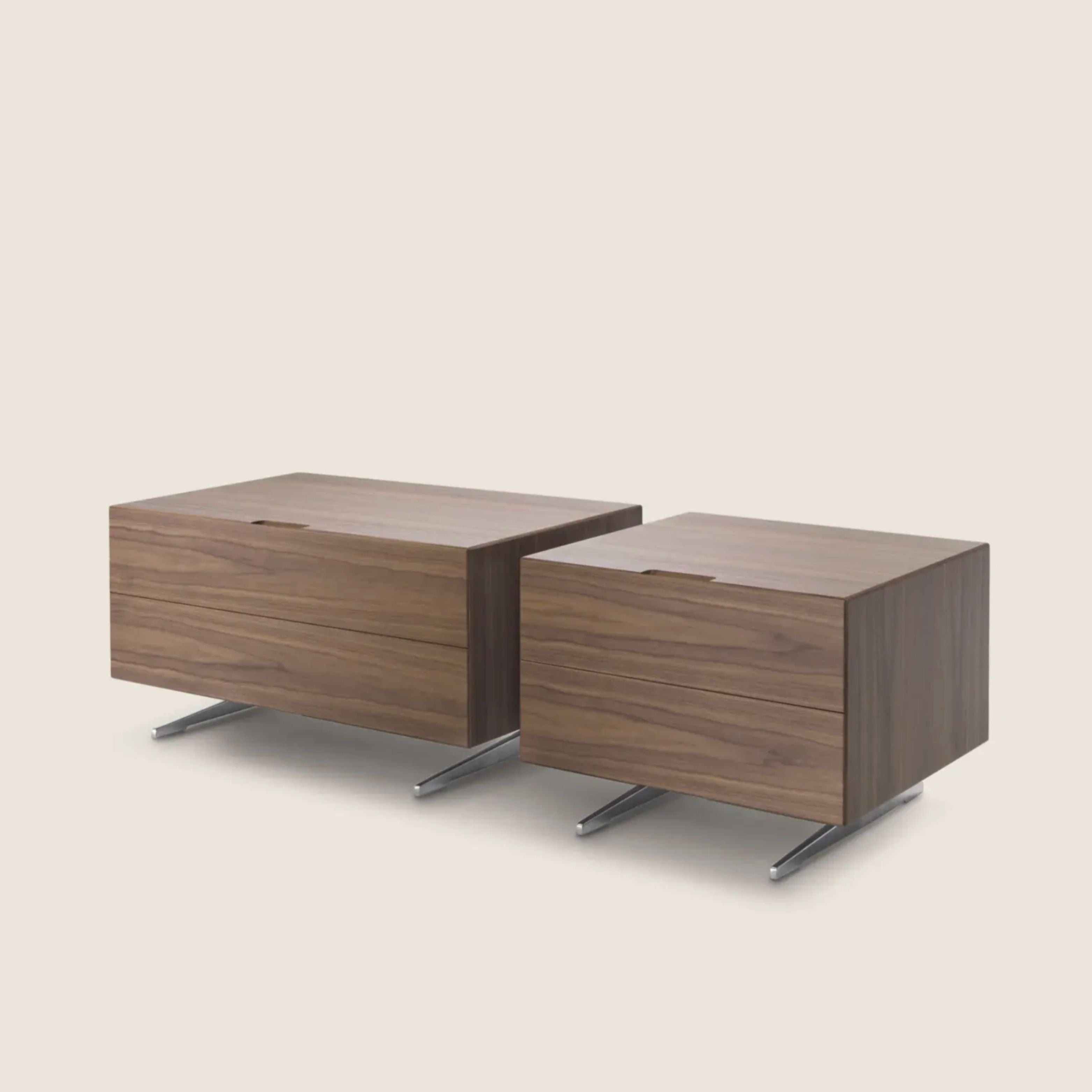 PIUMA CM.60X55 NIGHT TABLE W/DRAWERS , OAK WITH RAW WOOD EFFECT