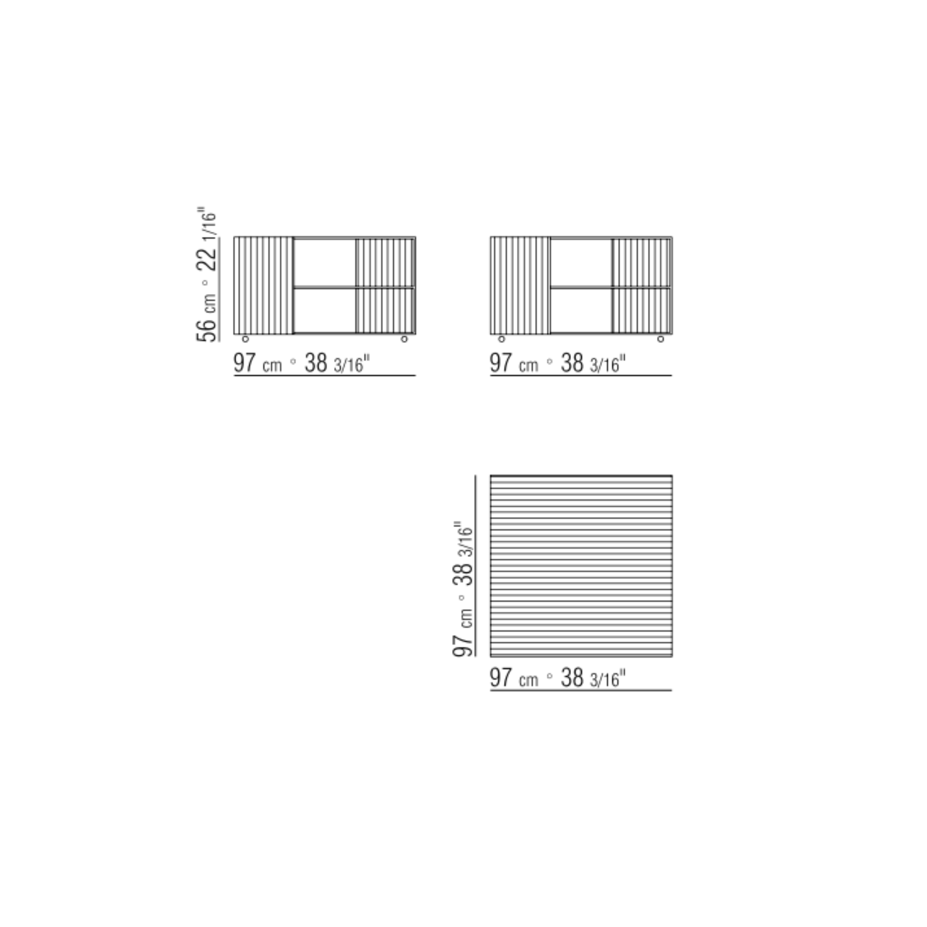GROUNDPIECE HIDE LEATHER SMALL TABLE CM. 97X97
