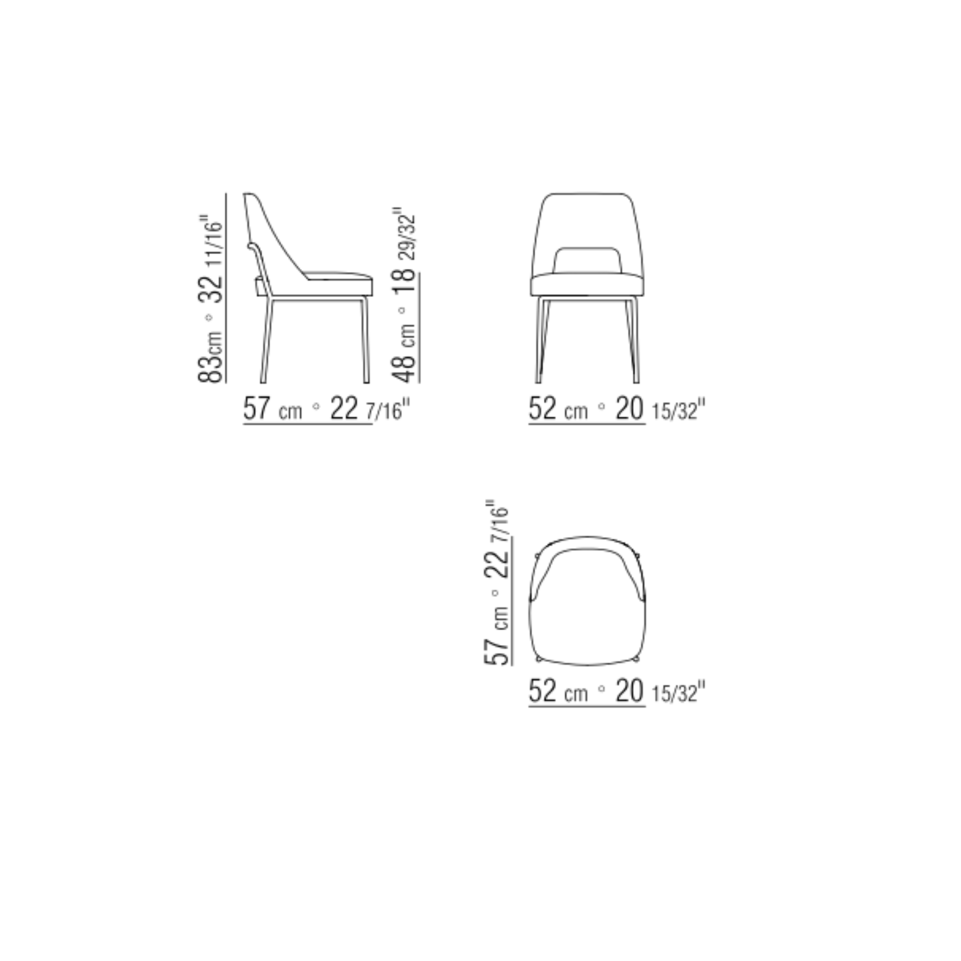 JOYCE CHAIR CM. 52X57 Set of 4