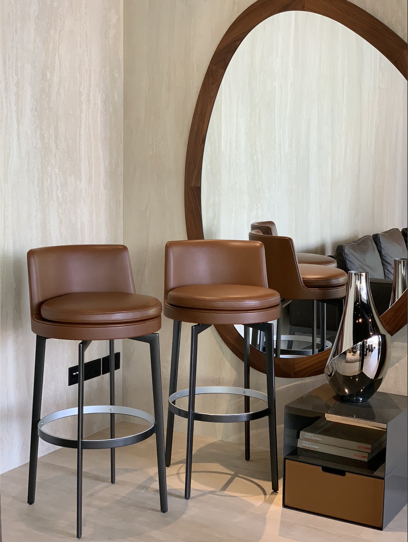 FEEL GOOD METAL BASE H.80, LEATHER