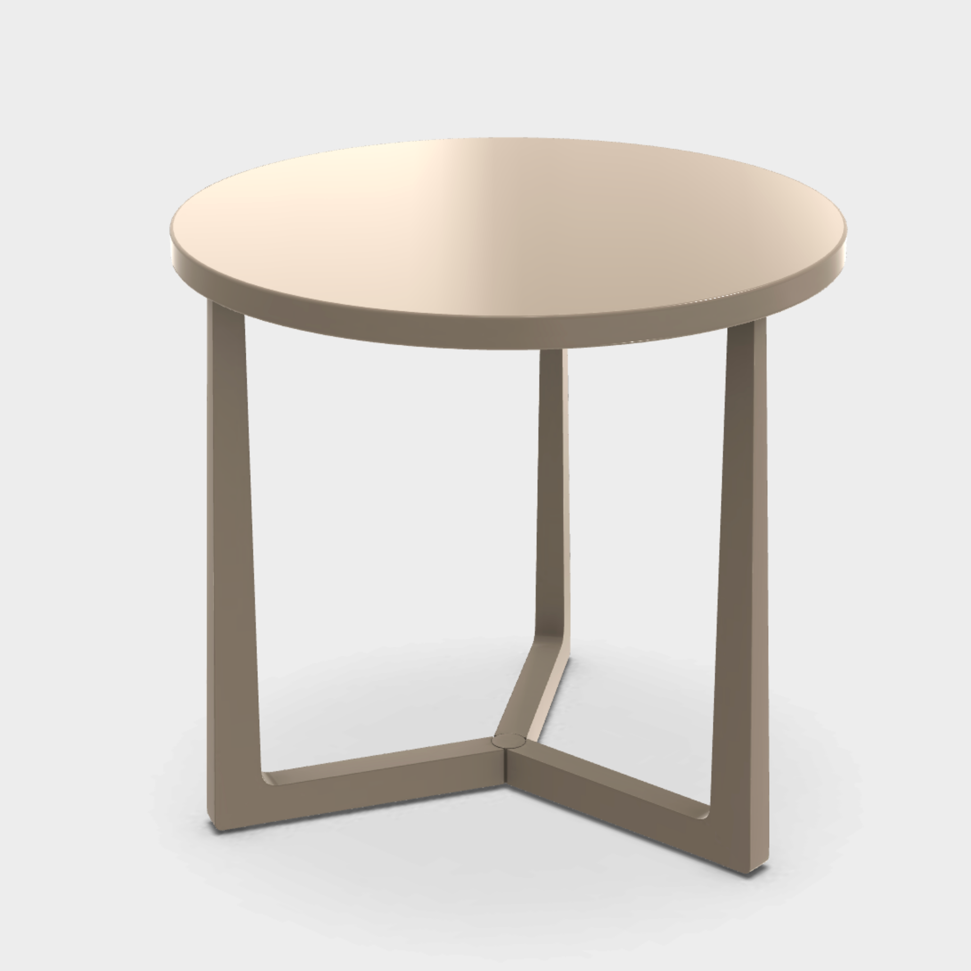 JIFF SMALL TABLE H.53 CM. 57 Ø , LACQUERED WOOD IN DOVE GREY