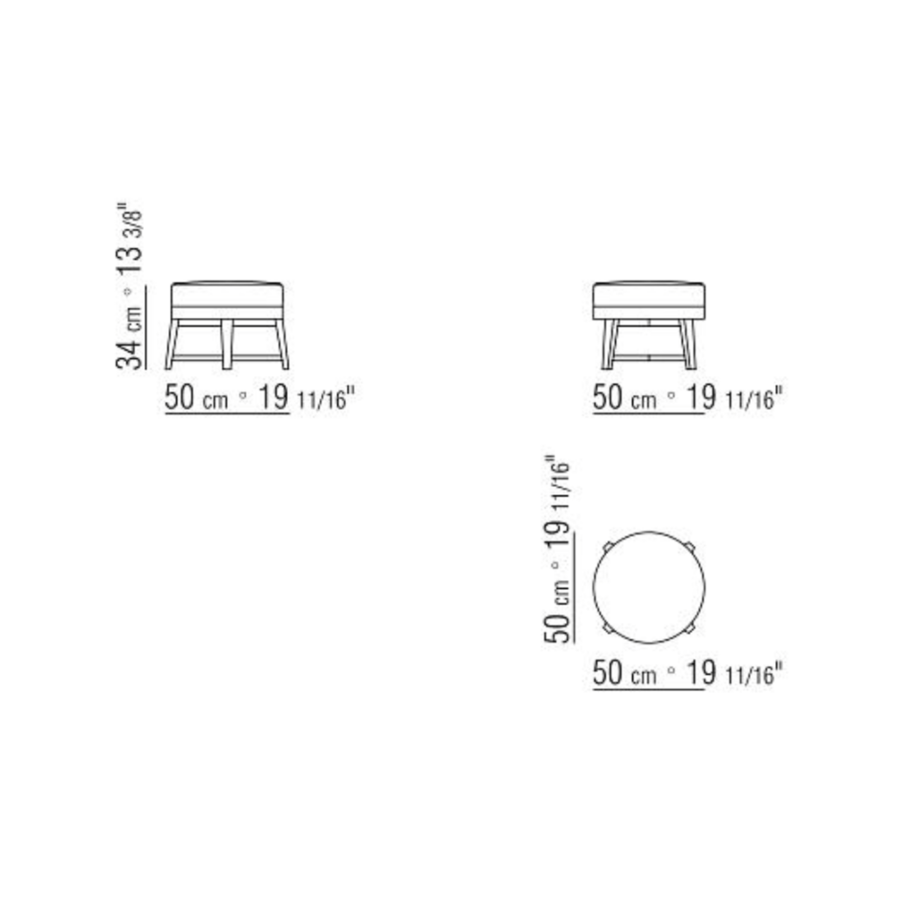 FEEL GOOD OTTOMAN WOOD BASE CM. 50 Ø