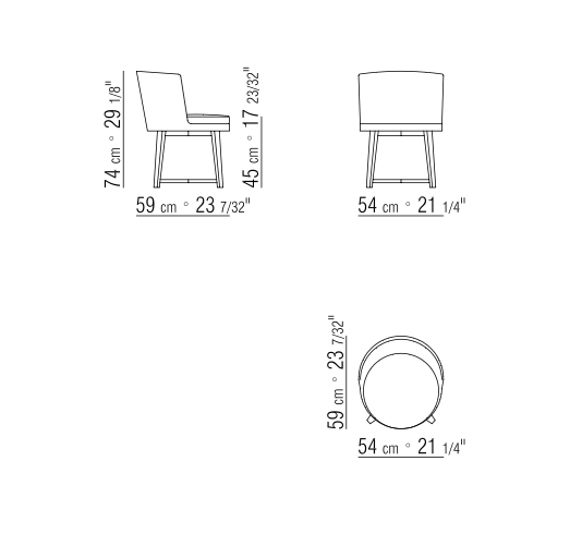 FEEL GOOD  CHAIR WOODEN LEGS CM. 54X59