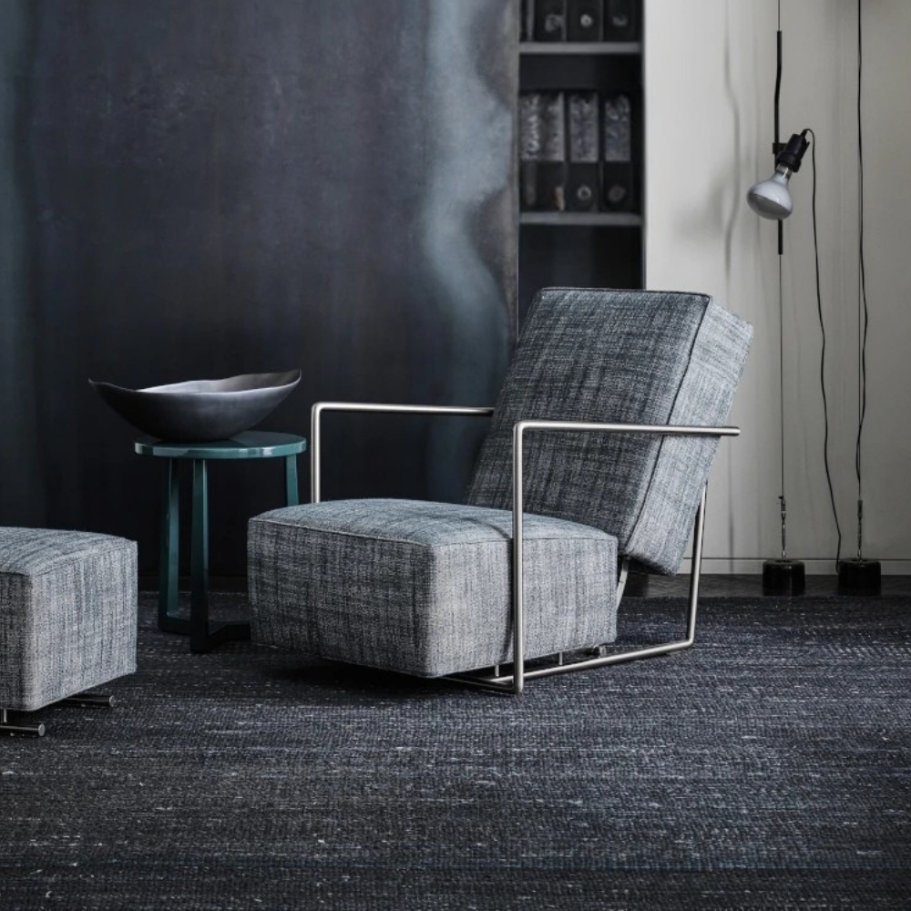 A.B.C ARMCHAIR W/MOV CM. 65X90, fabric: Leona_1373, metal: burnished black