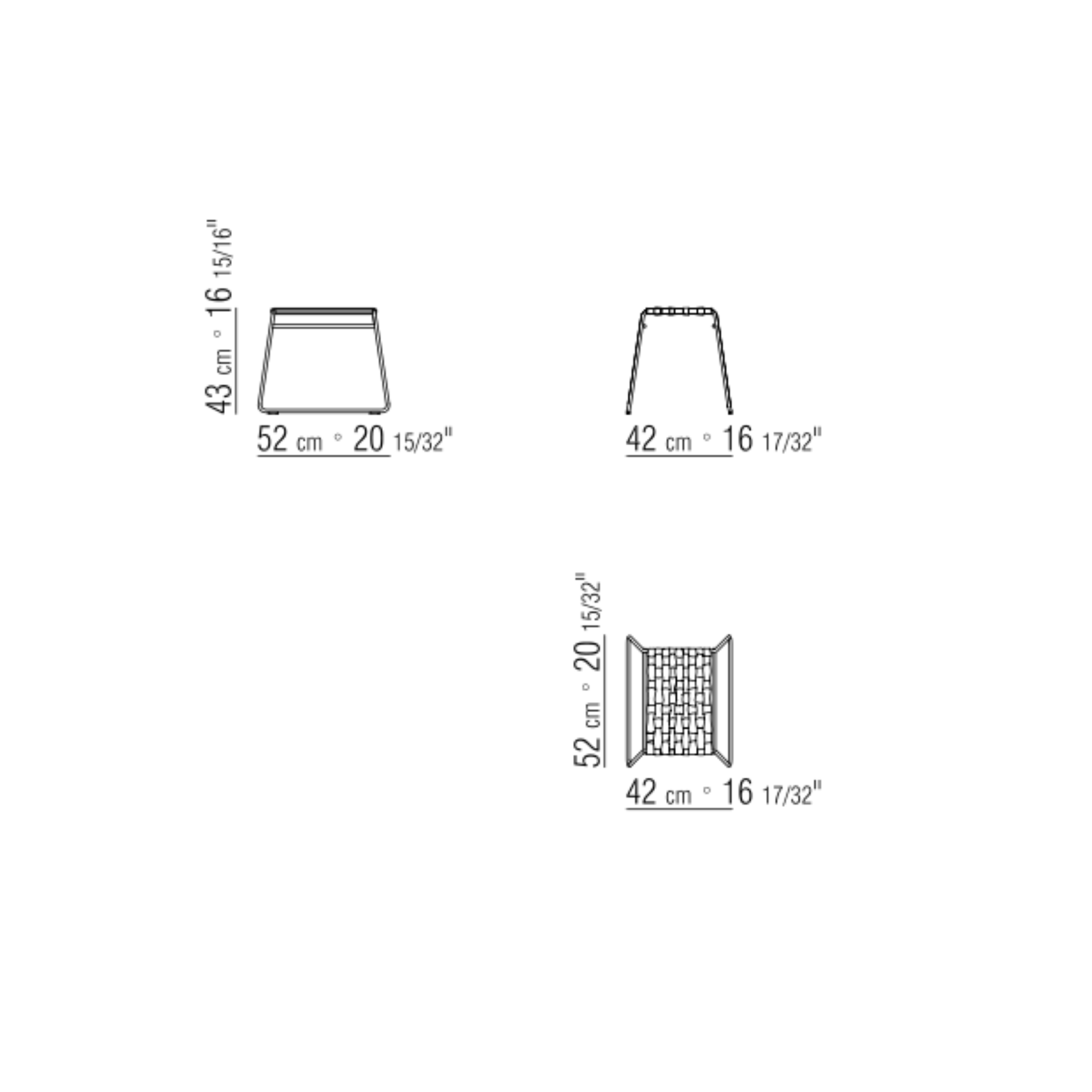 MATE OTTOMAN CM. 42X52