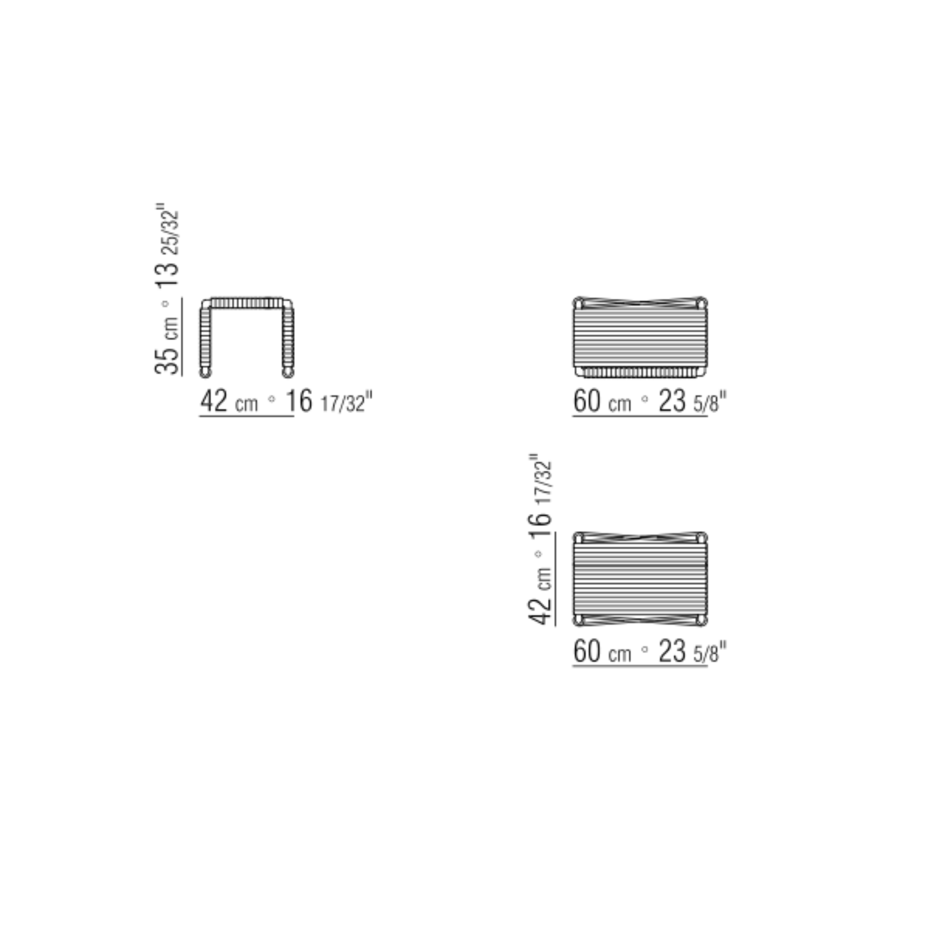 TINDARI WOVEN LEATHER OTTOMAN CM. 60X42