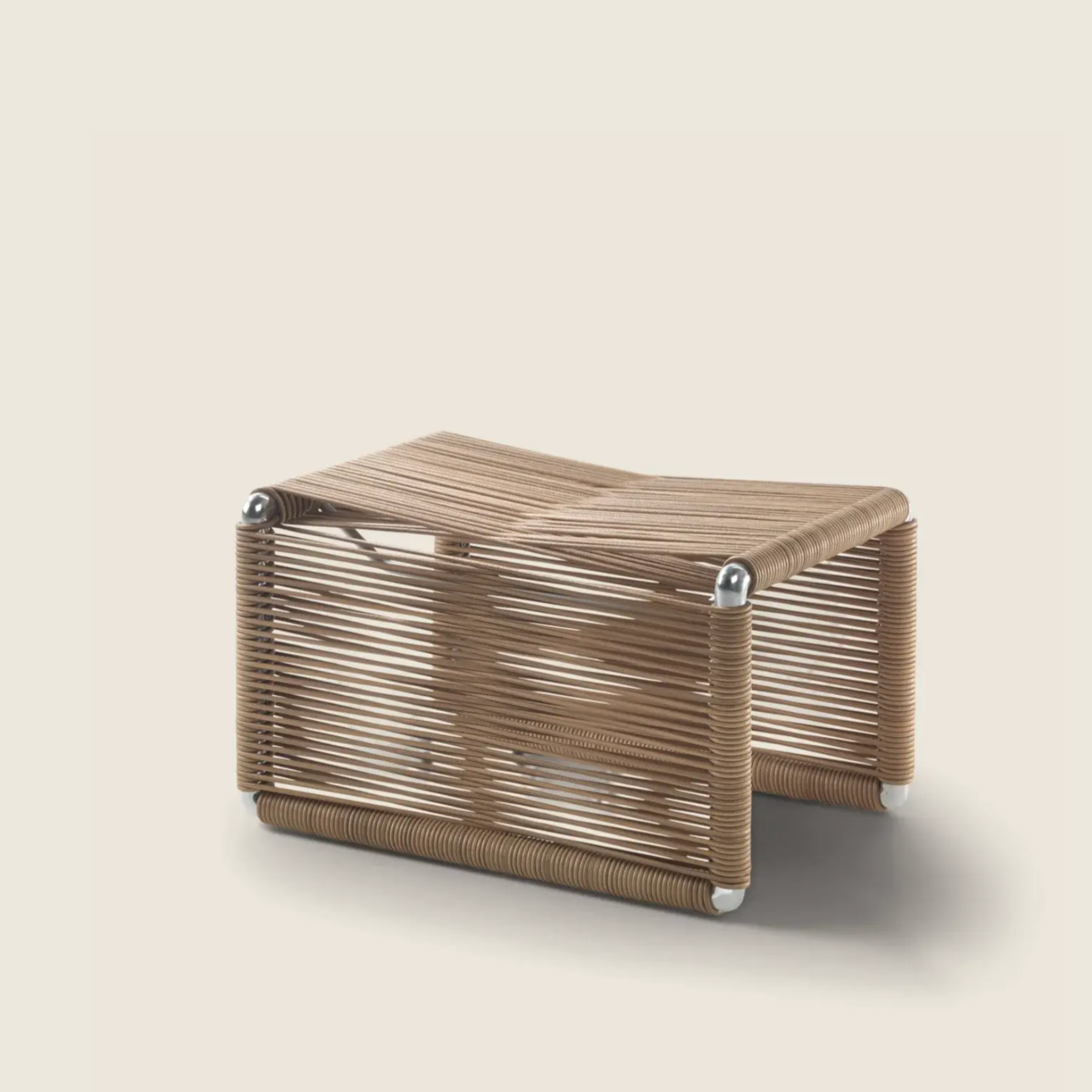 TINDARI WOVEN LEATHER OTTOMAN CM. 60X42