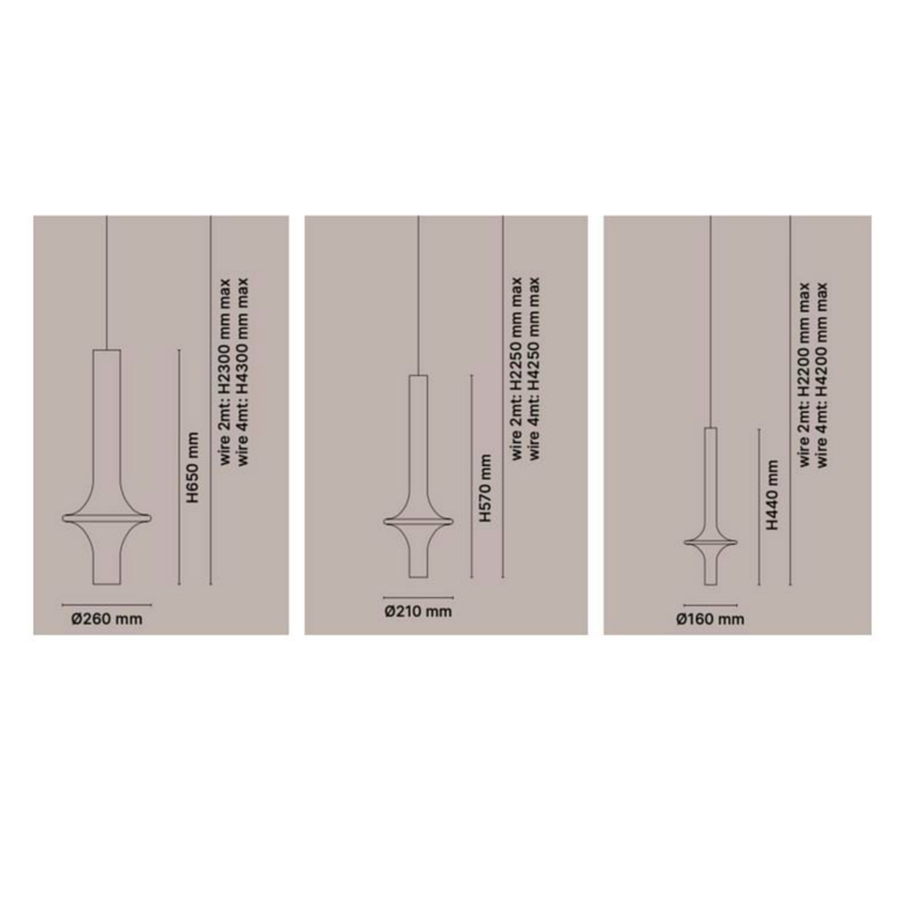 SET OF 3 Penta WONDER lamp (Large- Fume Glass,Matt Gold;  Medium& Small- Clear Glass,Rose Gold)